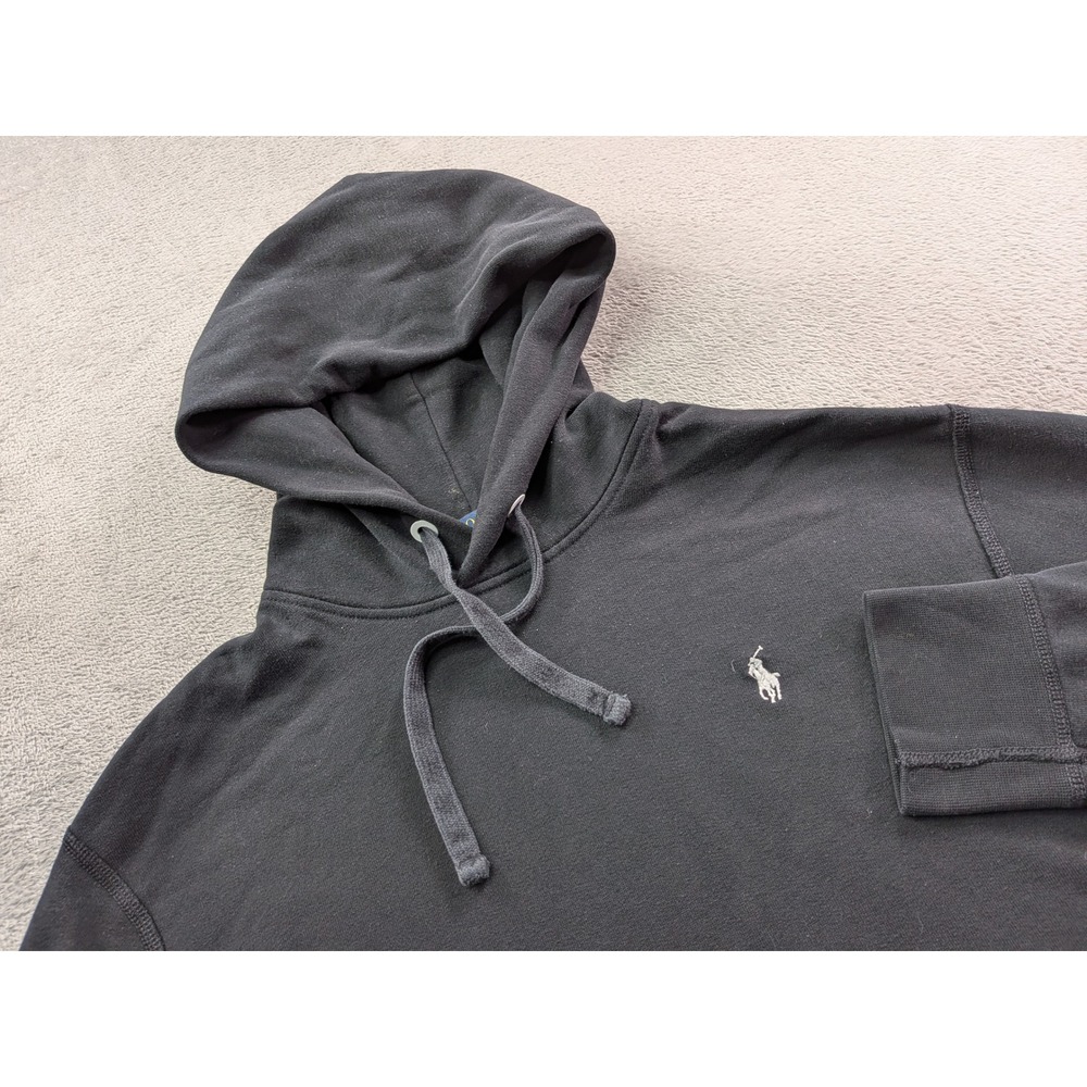 Polo Ralph Lauren Performance Hoodie Mens Medium Black Pony Logo Sweatshirt